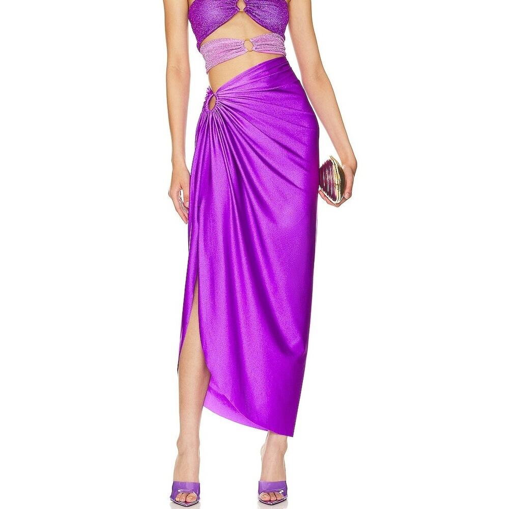 Baobab Isla Maxi Skirt Ruched O-Ring Summer Vacation Beach Special Occasion M